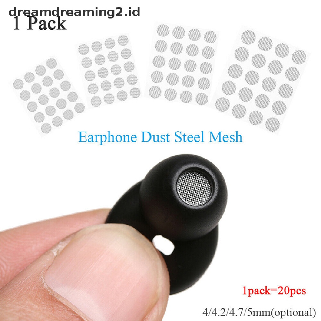 (LIKE) 20pcs Jaring Mesh Baja Anti Debu 4mm 4.2mm 4.7mm 5mm Untuk Aksesoris Earphone DIY