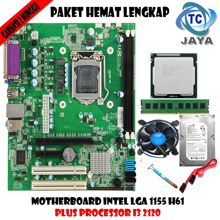 Paket HEMAT Mobo Intel LGA 1155 H61 LG / OEM Plus Processor I3 2120