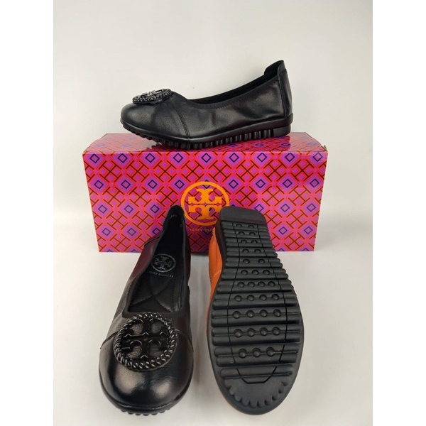 Tory burch flat shoes 100% kulit sapi