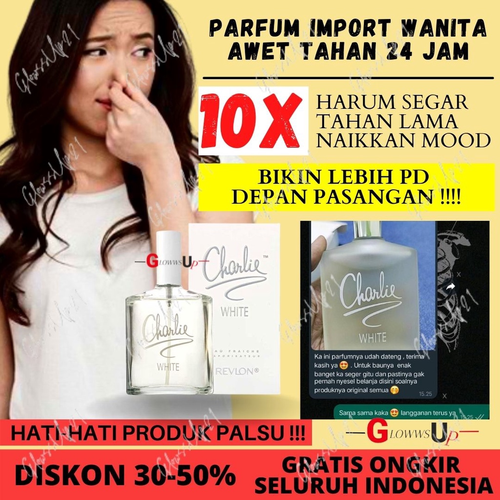 PARFUM WANITA TAHAN LAMA 24 JAM CHARLIE WHITE PARFUM REVLON ORIGINAL 100ML - ASLI IMPORT 100%