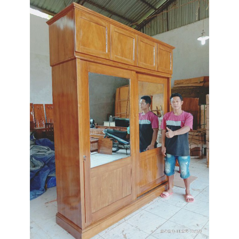 lemari pakaian minimalis mebel Jepara lemari pakaian kayu jati furniture Jepara