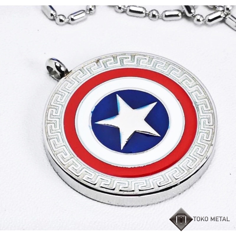 KALUNG TITANIUM KAPTEN AMERIKA / QUANTUM PENDANT / [ TOKO METAL ]