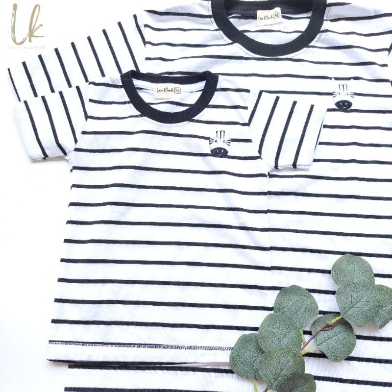 LARE - Kaos couple keluarga / kaos family / kaos bordir anak / kaos garis garis / stripe shirt