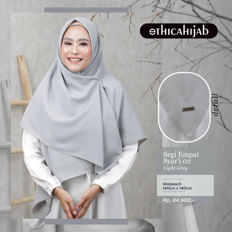 HIJAB SEGIEMPAT SYARI 140 X 140 POLOS || ETHICA