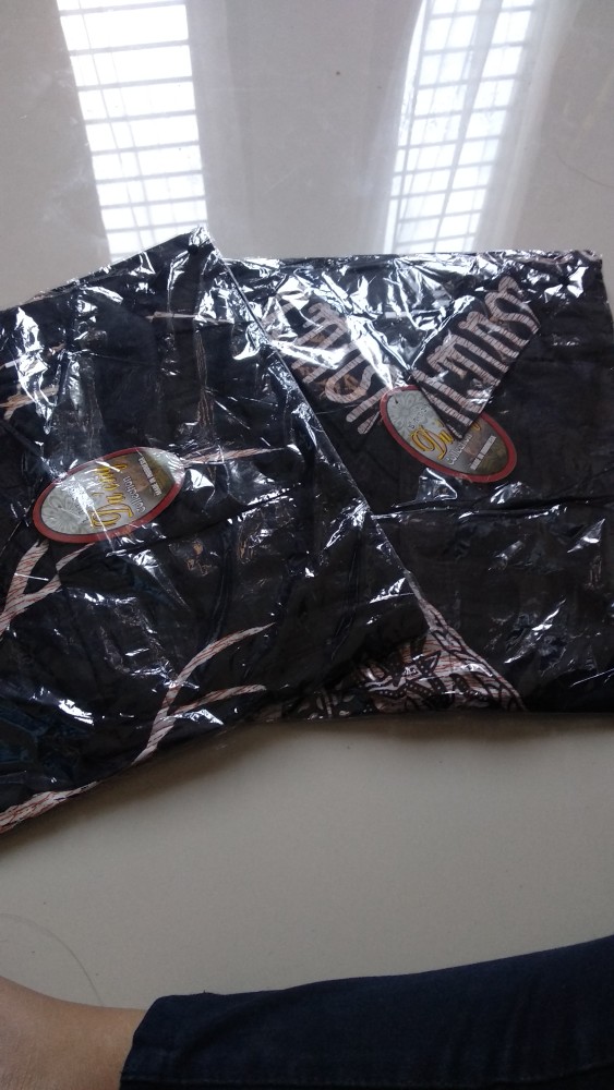 Kemeja Batik Pria Lengan Panjang Hitam Manis M L Xl Xxl