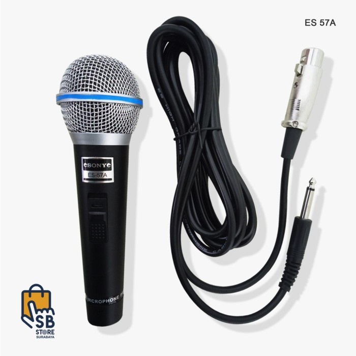 MIC KABEL SONY ES 58A NEW MICROPHONE KABEL SONY ES 58A MIC SONY HITAM