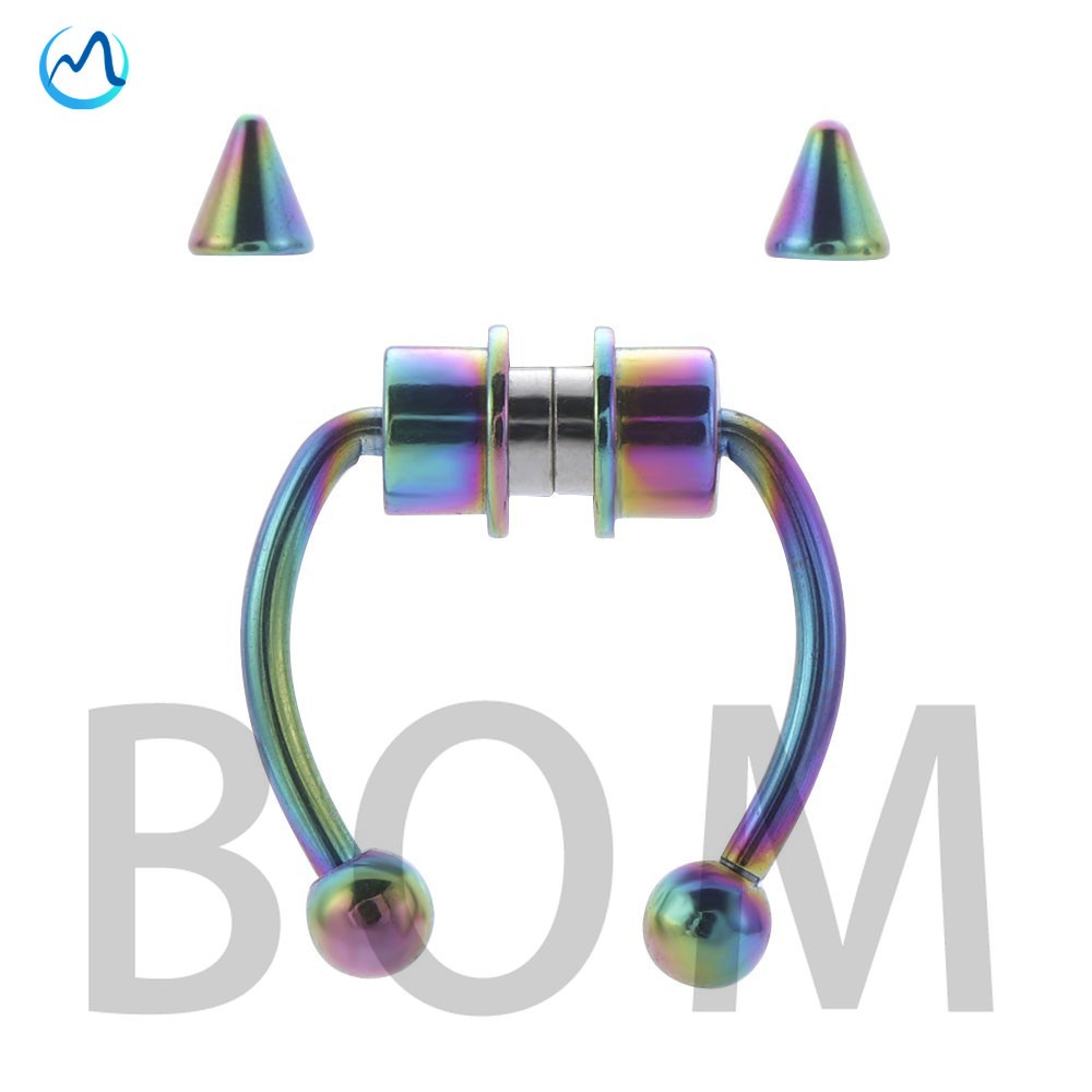 Cincin Hidung Magnetik Stainless Steel / Beberapa Warna