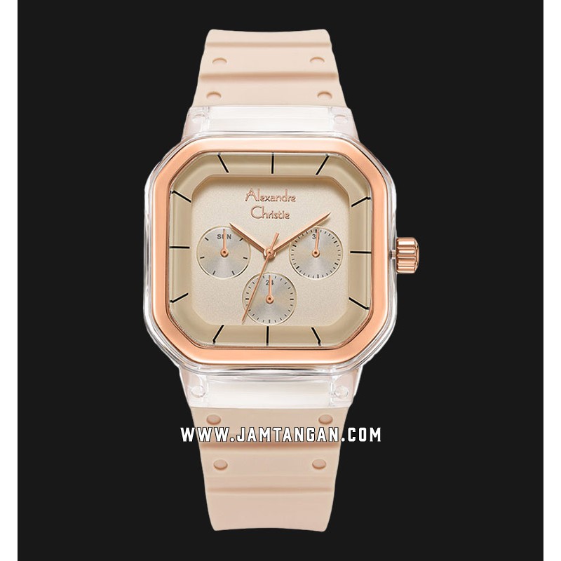 Alexandre Christie AC 2811 BF RRGRG Peach Dial Peach Rubber Strap