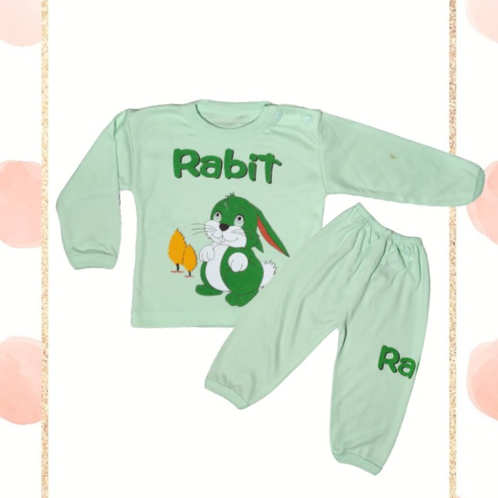 baju bayi oblong kancing pundak | setelan anak motif rabbit