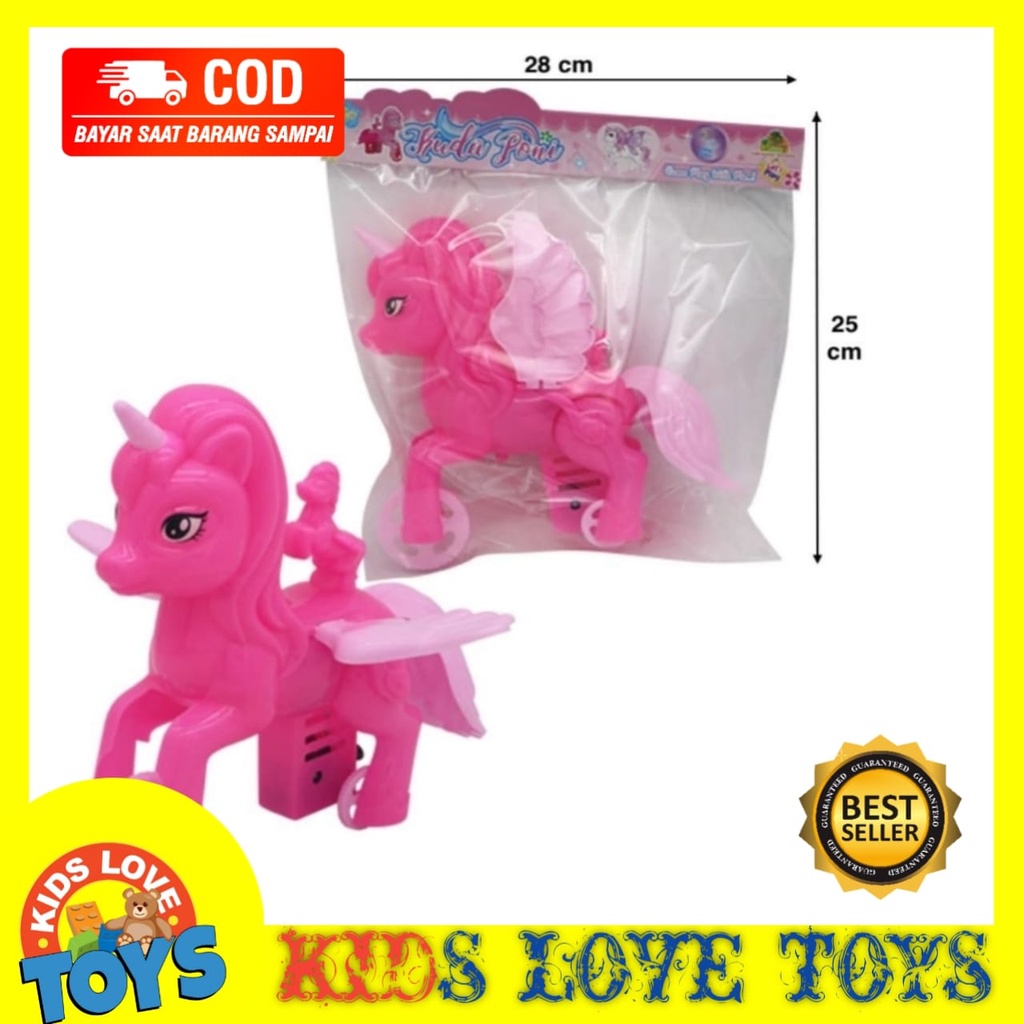 MAINAN ANAK KUDA PONY TARIK / KUDA PONI DORONG TARIK BISA BUNYI KRING OCT 7231 PROMO TERMURAH COD SN