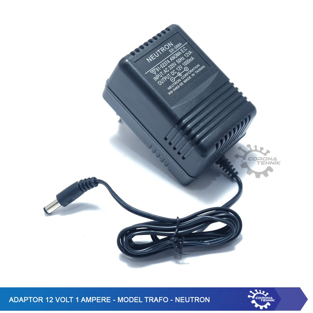 Adaptor 12 Volt 1 Ampere - Model Trafo - Neutron