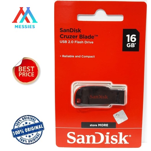 FLASHDISK SANDISK 16GB / ORIGINAL / CRUZER BLADE CZ50 | Shopee Indonesia