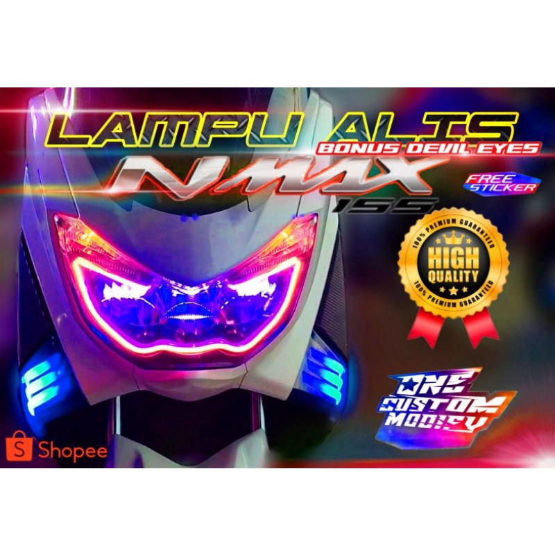 Lampu alis Drl Nmax old free devil eyes / lampu alis variasi nmax lama bonus devil eye siap pakai