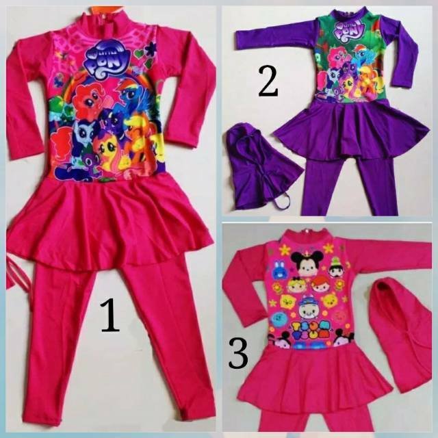 SWIMSUIT BAJU RENANG ANAK PEREMPUAN MUSLIMAH SD/TK MUSLIM SIZE M - XL BEN'S / KENK ORI ORIGINAL