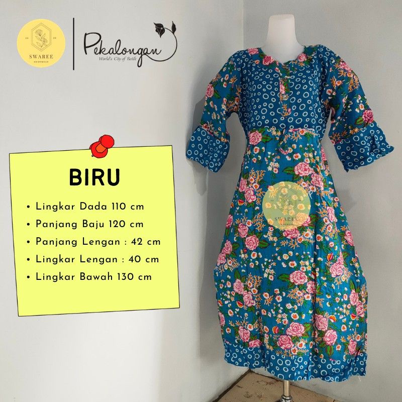 Long Dress Lengan Panjang Baju Wanita Busui Motif Batik Dewasa