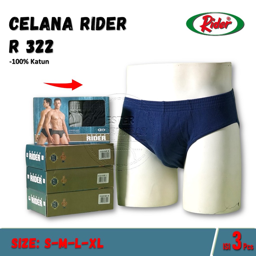 CELANA DALAM RIDER  R 322 ISI 3PCS BAHAN KATUN