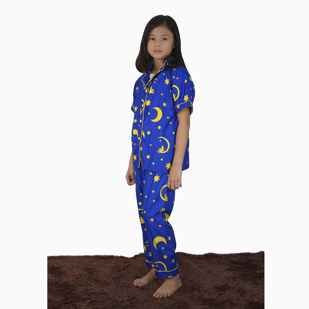 Stelan Piyama baju tidur anak perempuan lengan pendek celana panjang - XSHOP Shinobi Girl