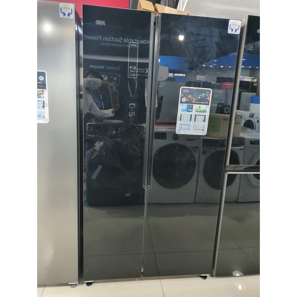 KULKAS GEA G2D-472R BLACK GLASS Khusus area Kota Pontianak