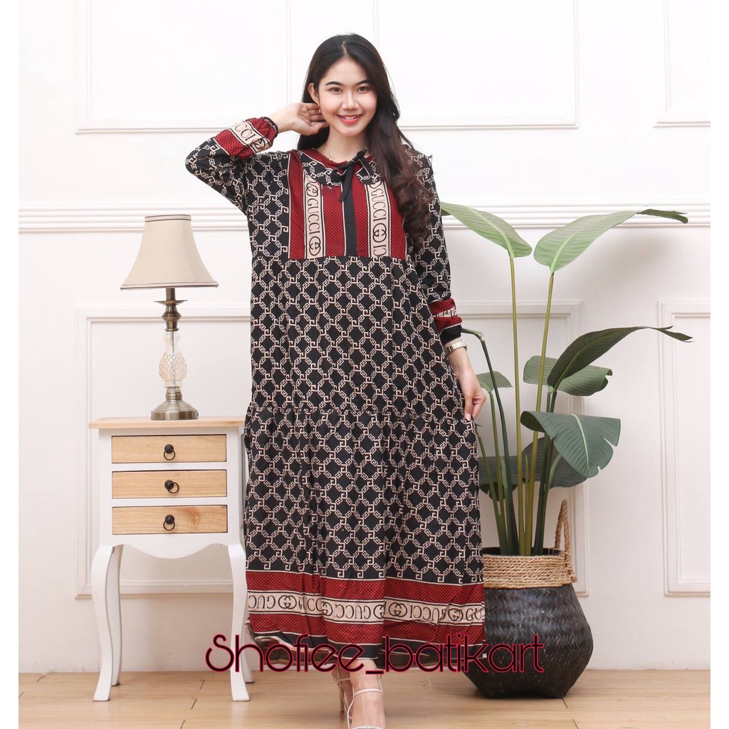 gamis rayon motif gucci