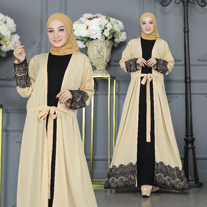 Gallery Exclusive Abaya Hitam Gamis Bordir Turkey Dubai Amani Busui