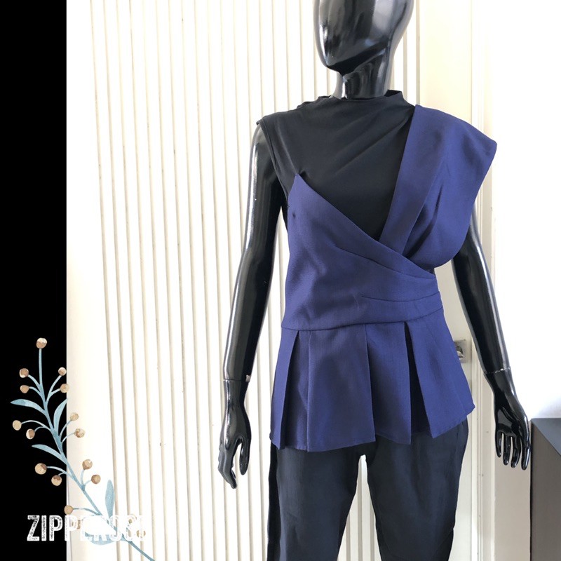 BLOOM ET CHAMP Royal Blue Irregular top