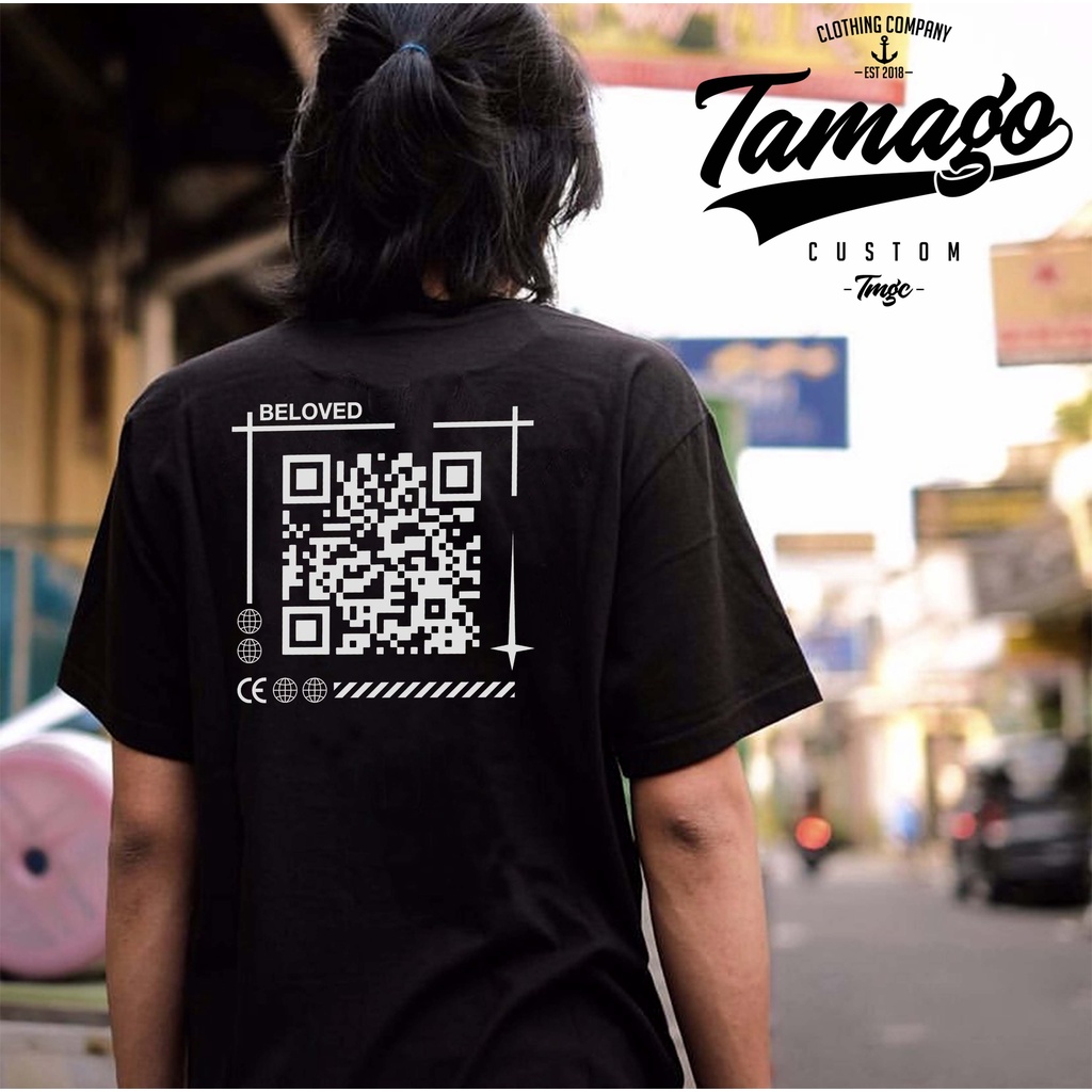 Jual Custom Kaos QR Code / Barcode / Kaos Bucin Viral / Bebas Request