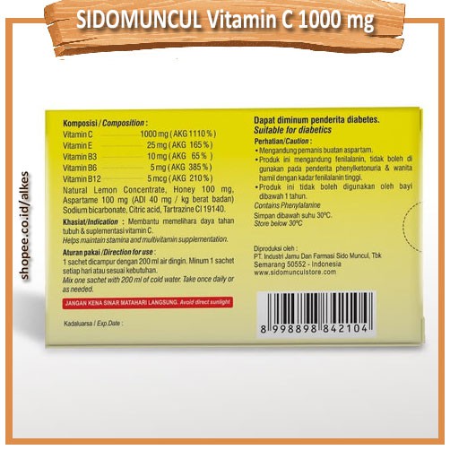 Sido Muncul Vitamin C 1000 Mg Meningkatkan Imun Daya Tahan Tubuh Dari Covid 19 Dan Penyakit Lainnya Shopee Indonesia