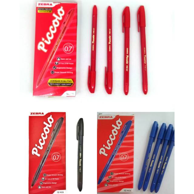 

Pulpen ZEBRA Piccolo 0.7 mm | Bolpen Isi 12 pcs