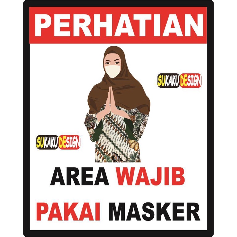 BANNER / spanduk AREA WAJIB MASKER 100x80 cm