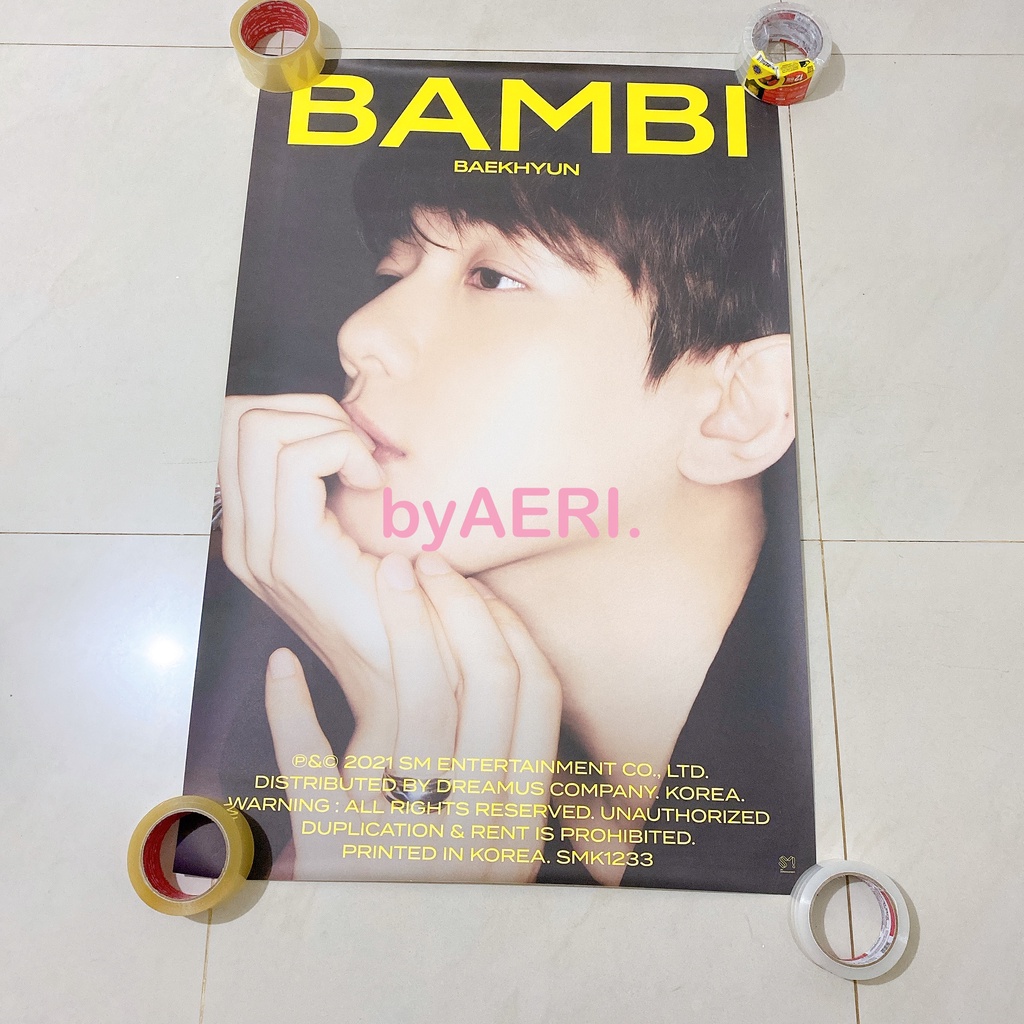 NCT DREAM/ EXO BAEKHYUN OFFICIAL POSTER (+tube) HOT SAUCE HELLO FUTURE BAMBI