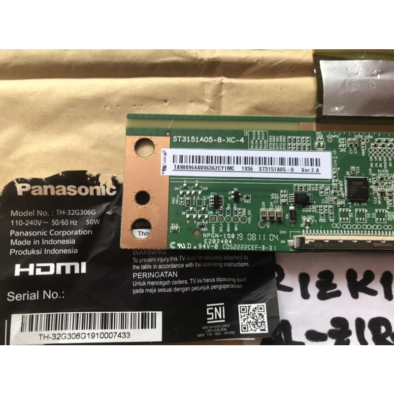Ticon TCON panel tv led Panasonic TH 32G306G 32G306