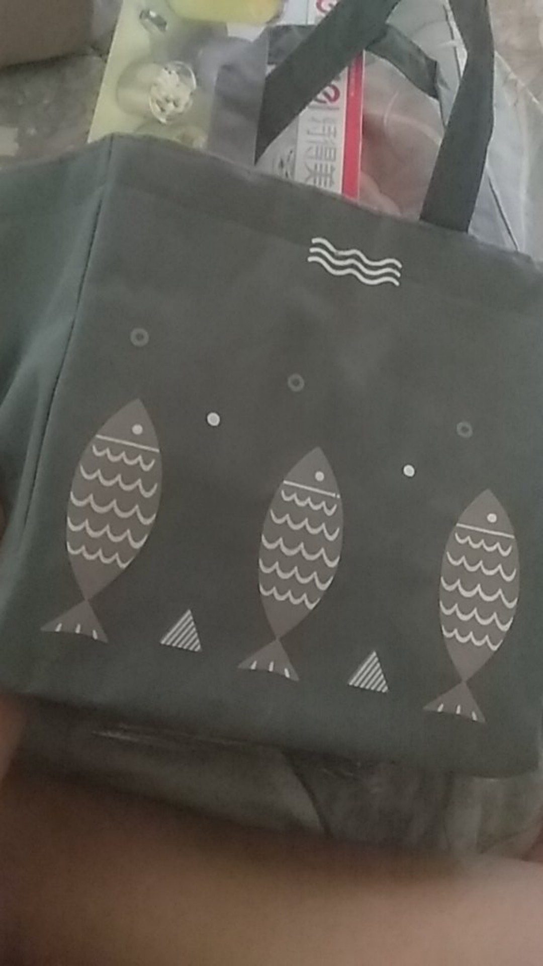 Lunch Bag Alumunium/ Cooler Bag/tas Bekal Motif Tote Fish Serut