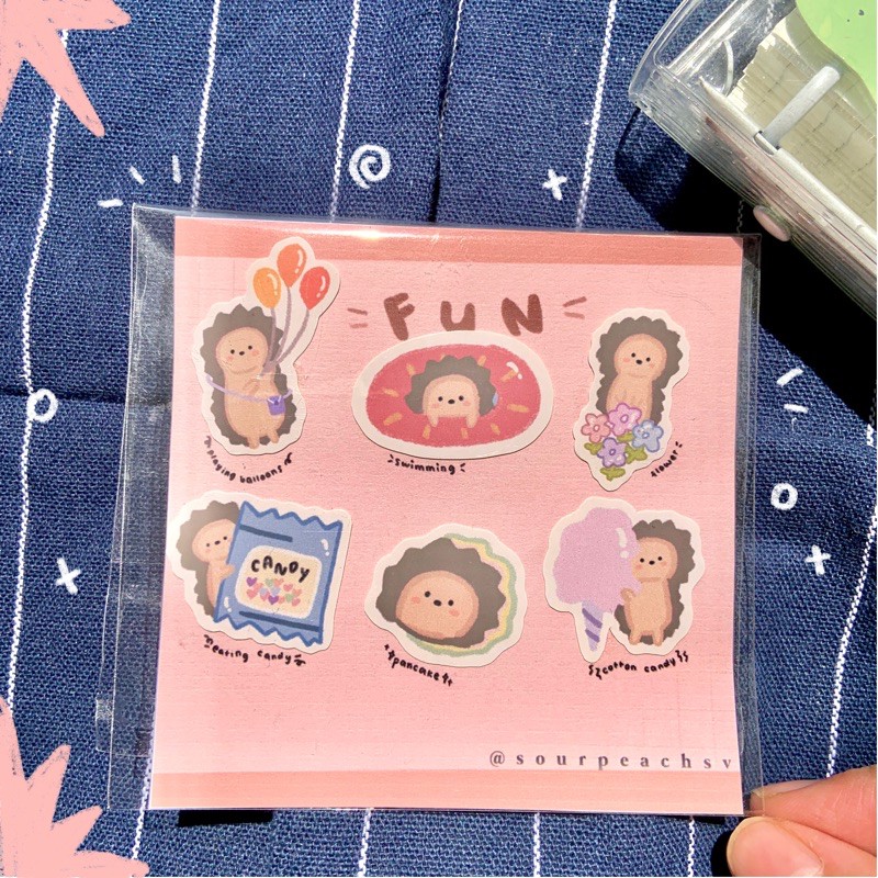 

Fun Sticker Sheet Pink isi 6 sticker by sourpeachsv