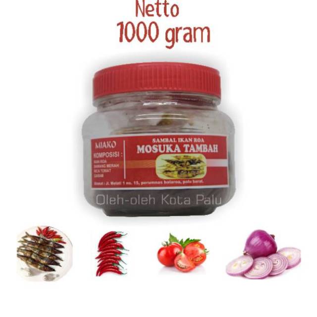 

Sambal Roa Kemasan 1.000 gram | Khas Kota Palu