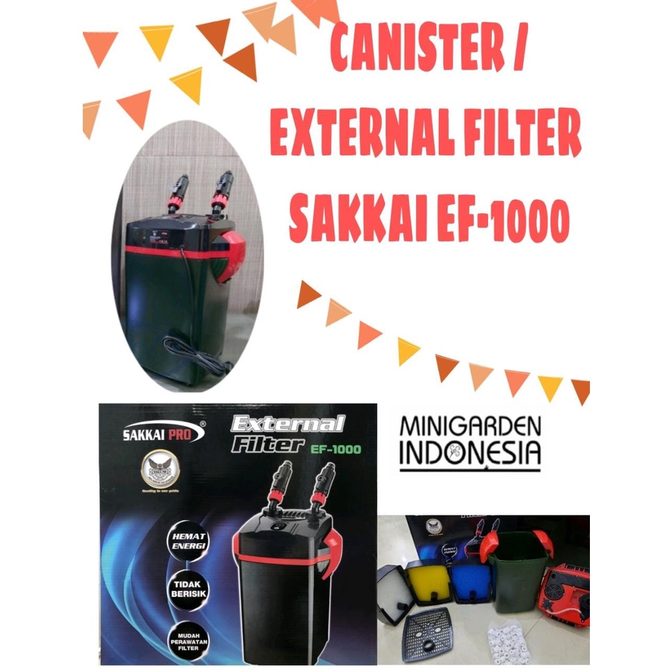 SAKKAI PRO EF-1000 EXTERNAL FILTER CANISTER KOLAM AQUARIUM AQUASCAPE