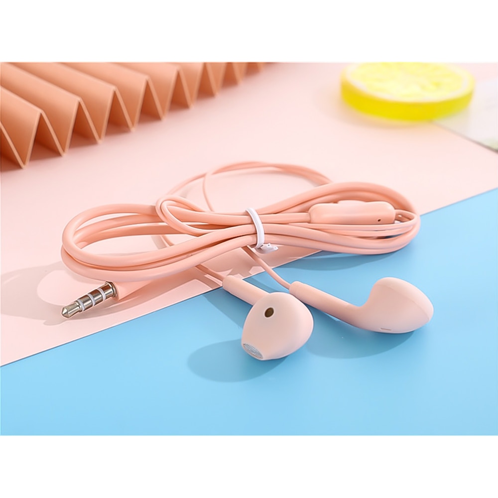 U19 Earphone Macaron Cartoon Cute Headset 3.5mm In-ear Music Earbuds with Mic