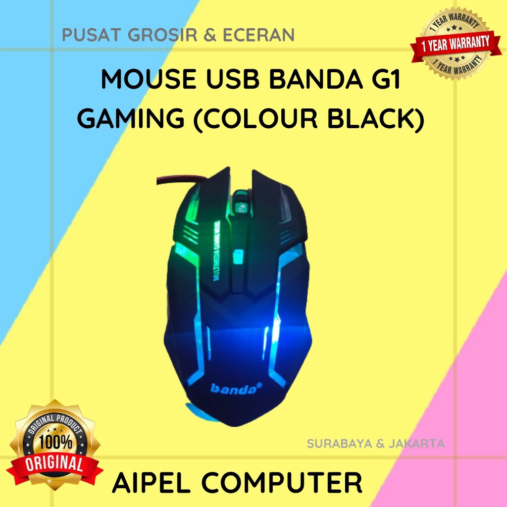 G1 | MOUSE USB BANDA G1 GAMING (COLOUR BLACK)