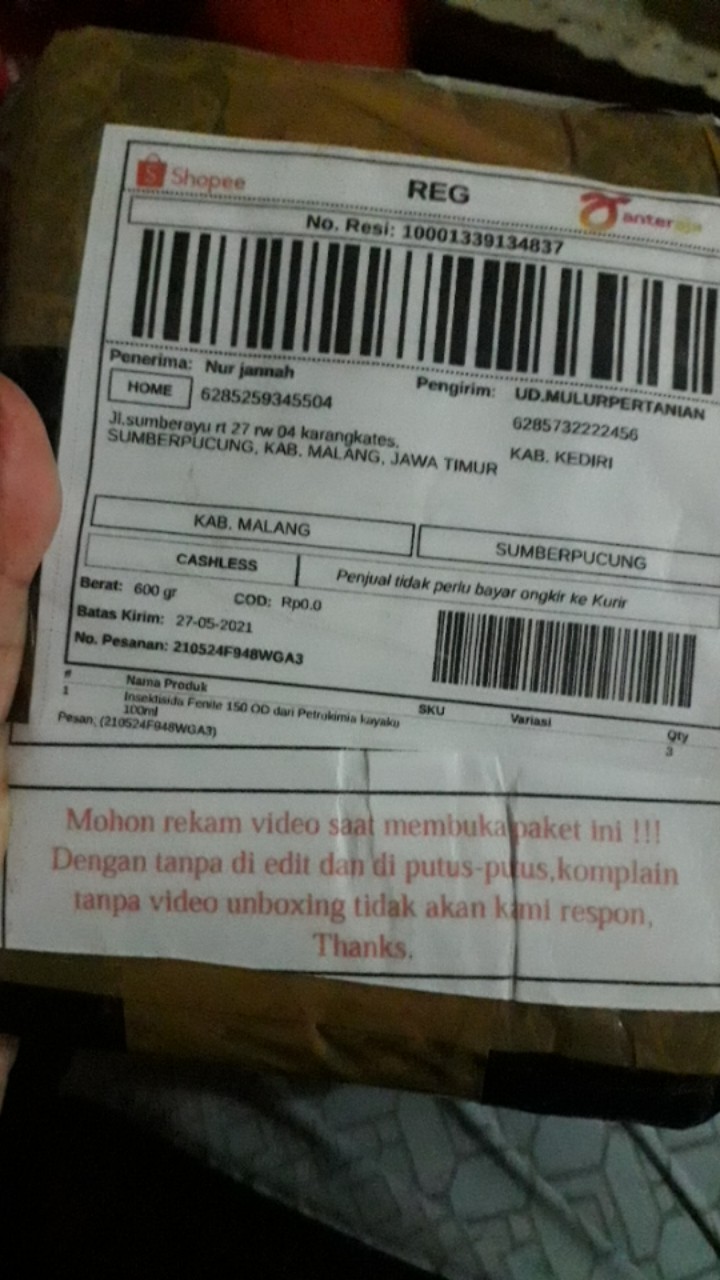 Insektisida Fenite 150 Od Dari Petrokimia Kayaku 100ml