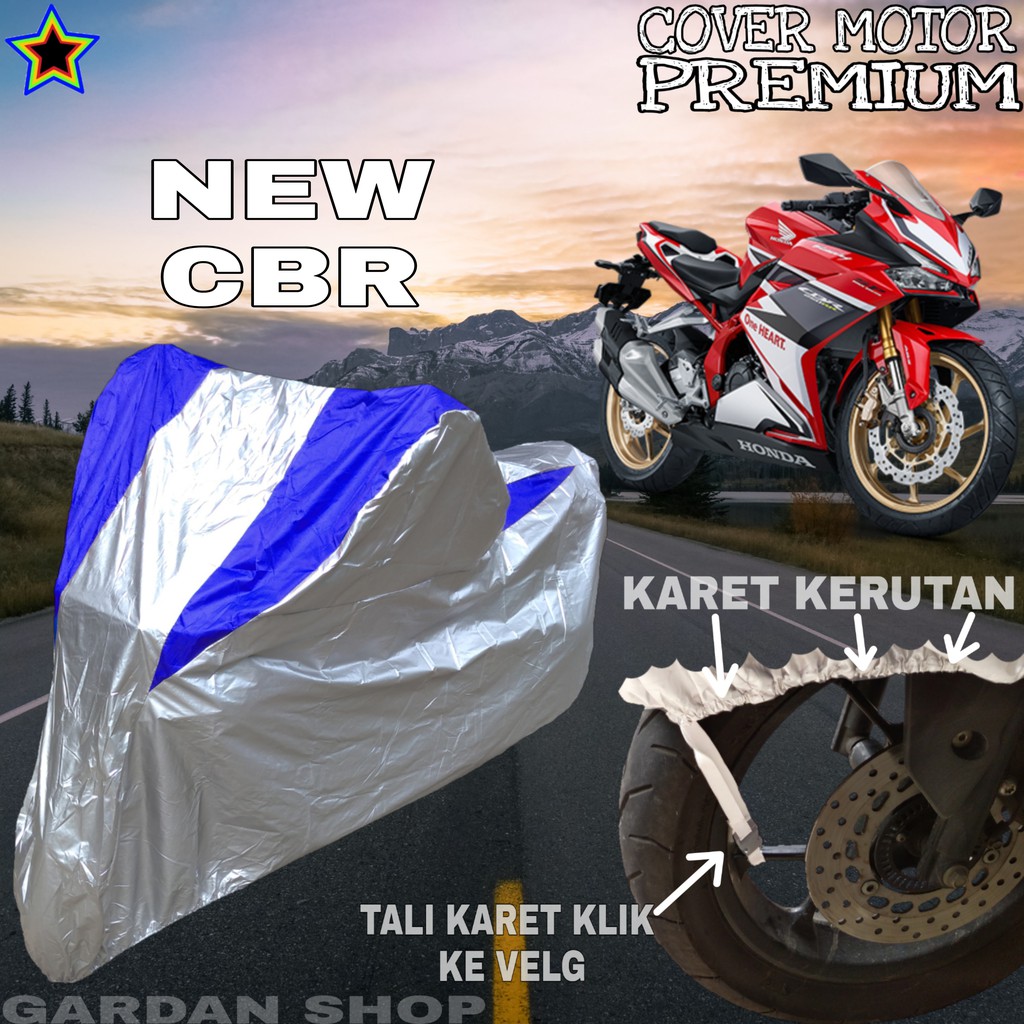 Sarung Motor NEW CBR Silver BIRU Body Cover Cbr PREMIUM