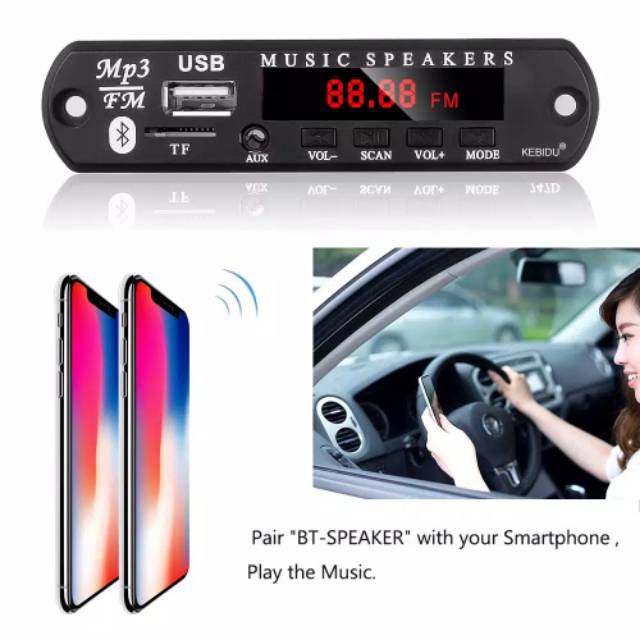 Modul Board Decoder MP3 WMA 12V Wireless Bluetooth