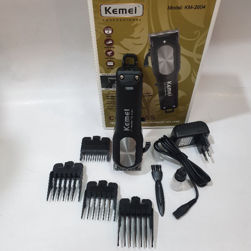 Hair Clipper Kemei Km2604 Alat Mesin Potong Pangkas Cukur Rambut Cas