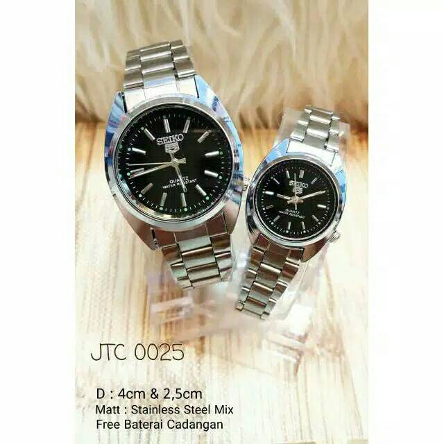 Jam Tangan Couple Murah Meriah Seiko Tebal Polos Stainliss Steel