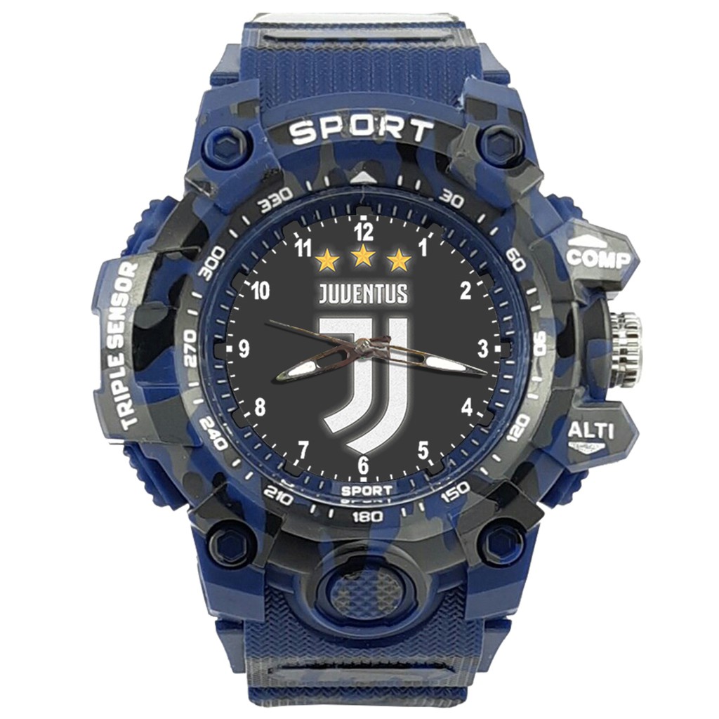 (ISTIMEWA BOSSQUE) JAM CUSTOM JUVENTUS STRAP ARMY - 5 Warna