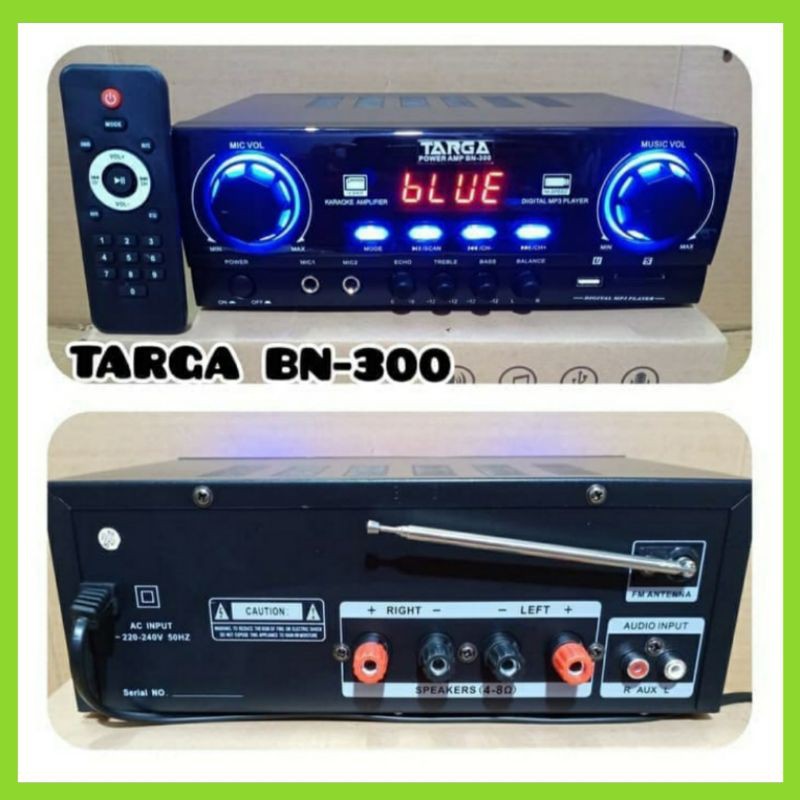 Ampli Targa BN - 300 Amplifier Karaoke Display Digital Bluetooth Usb