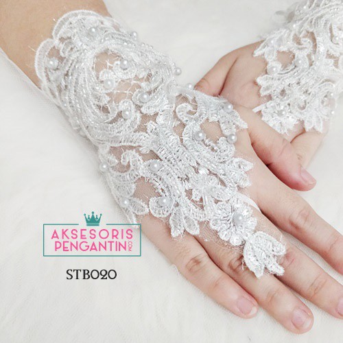 [PALING LARIS] AKSESORIS PENGANTIN WEDDING GLOVES SARUNG TANGAN PUTIH STB020