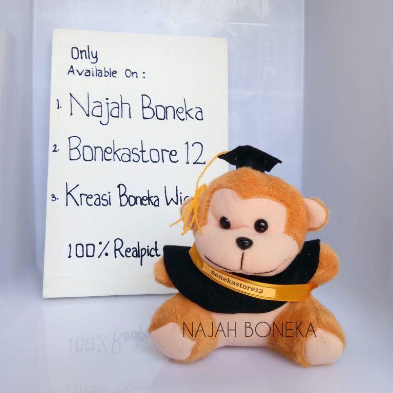 Boneka wisuda size 16 cm free request selempang nama Gemuk dan gemoy