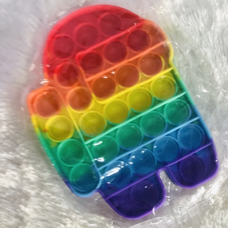 [BISA MENYALA] Tas Pop it LED Bisa Menyala Fidget Push Popit Mainan Pop it-Pop it Among Us