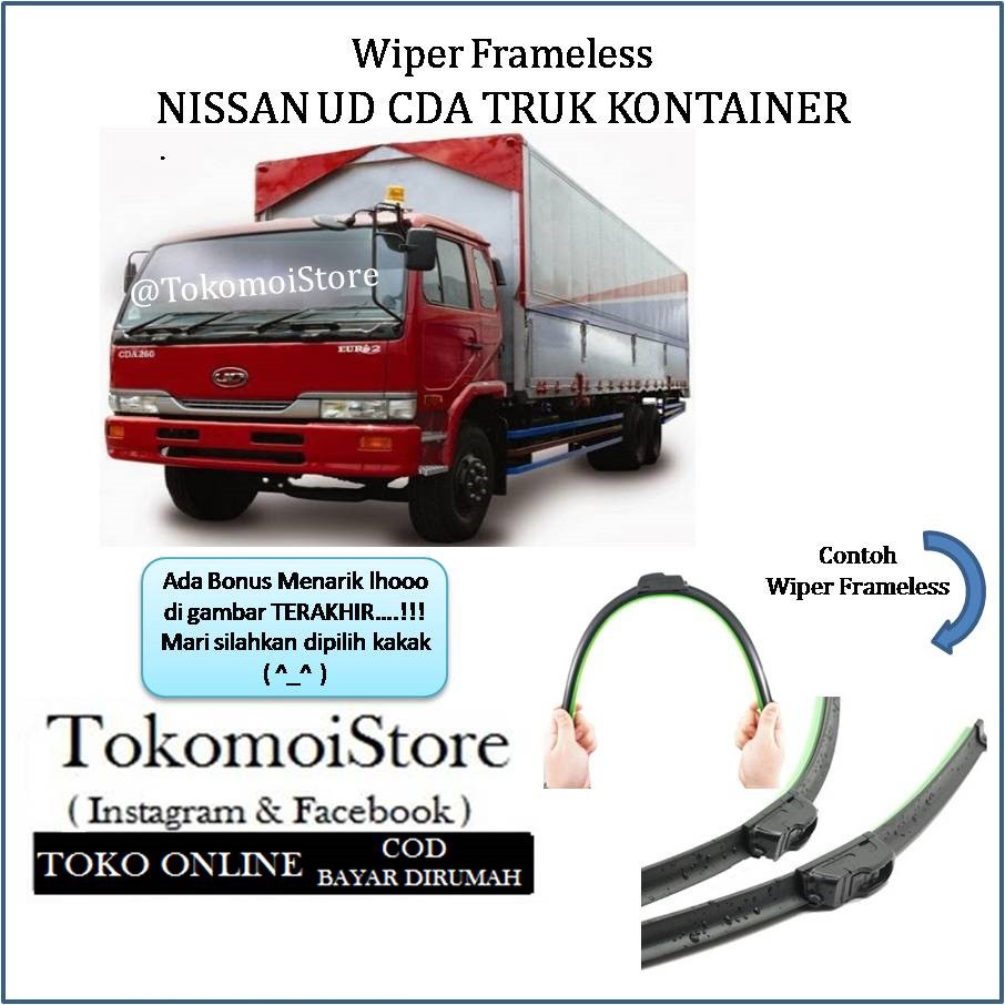 Wiper Frameless Nissan UD CDA TRuk Kontainer