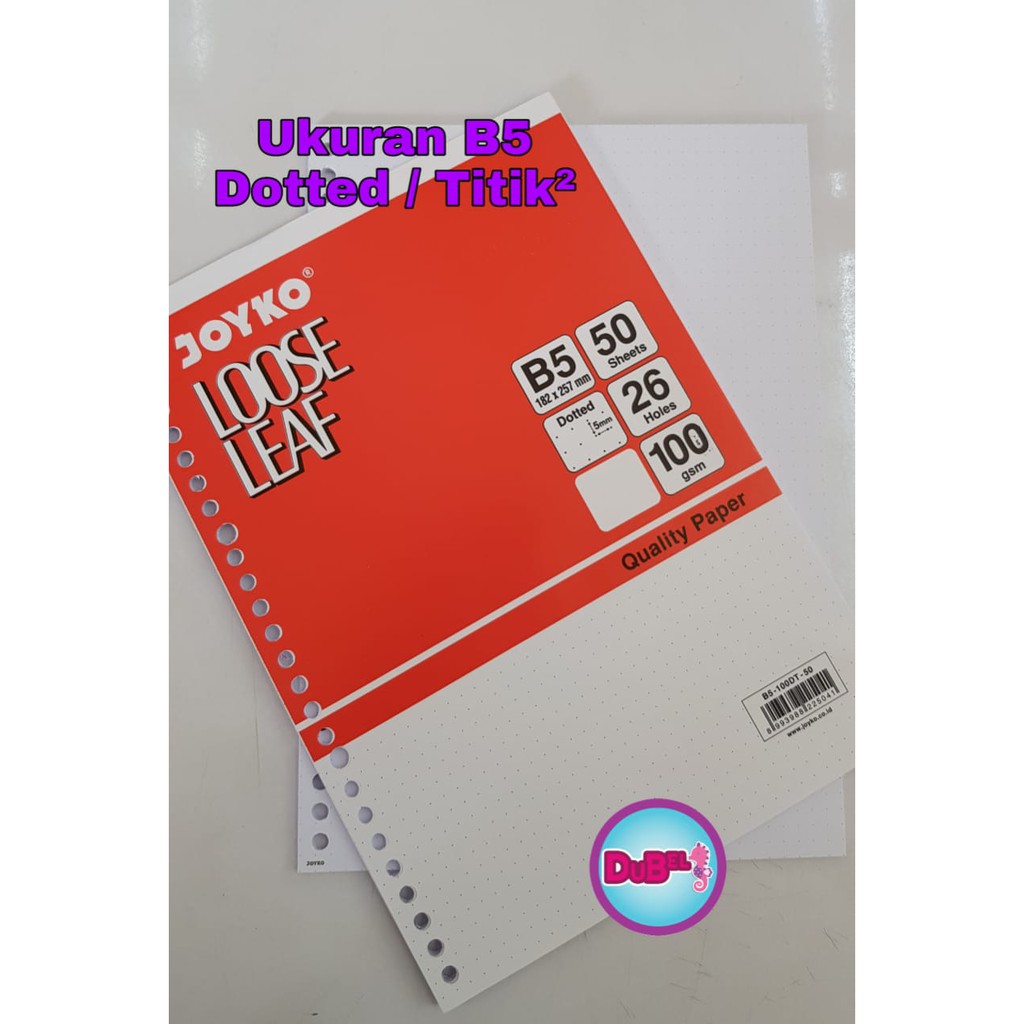 

Isi Binder / Loose Leaf B5 50 Lbr Dotted / Tipe Titik Titik Joyko 100gsm