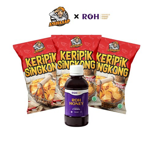 

Paket 1pcs Madu ROH + 3pcs Keripik Singkong Pedas Rahasia Orang Hebat by Atta Halilintar Ashiaaap